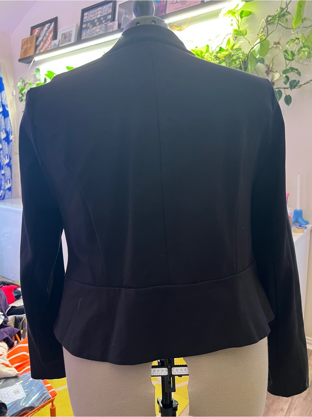torrid Black Open-Front Blazer with Faux Leather Sleeves - Picture 6 of 8